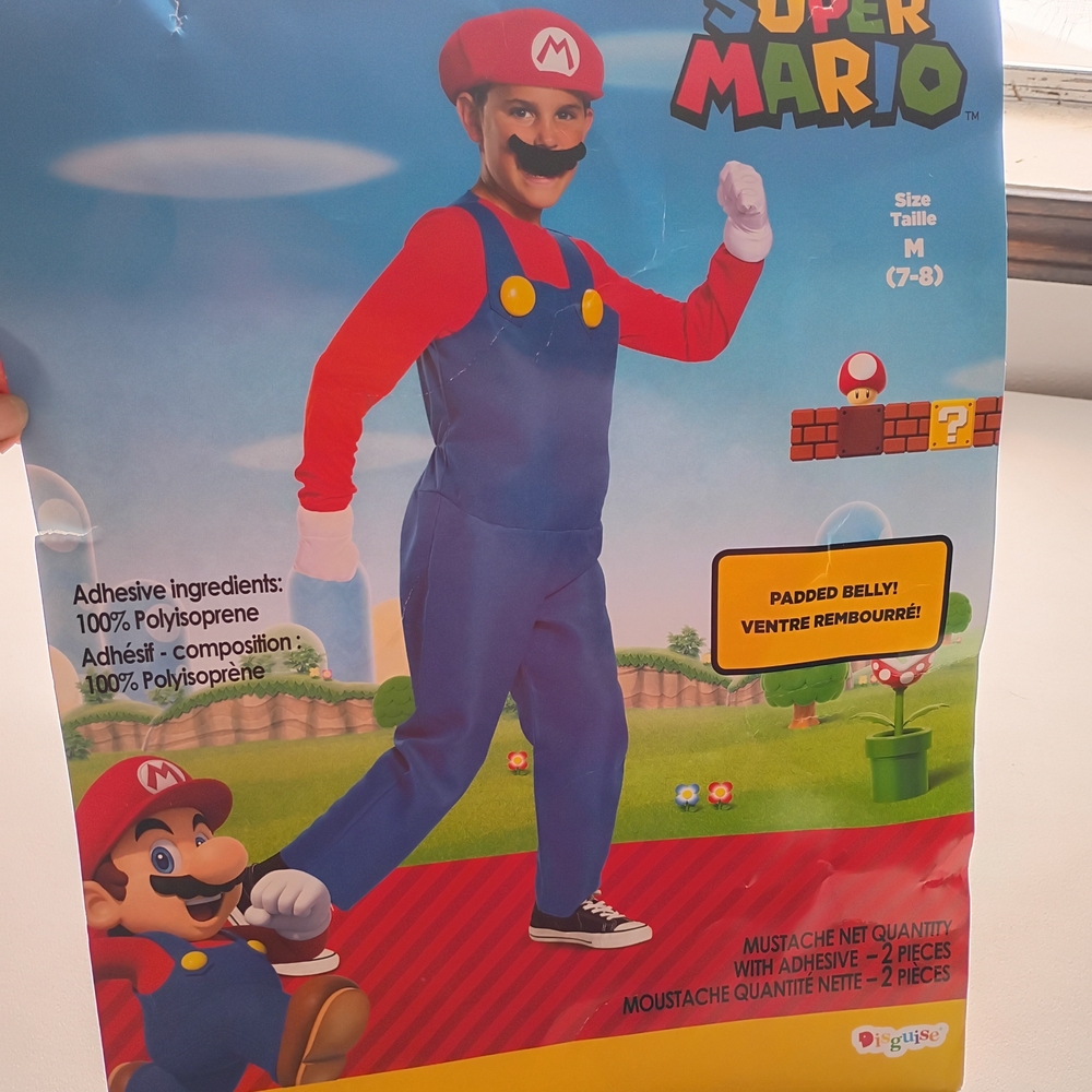 Super Mario Costume with Padded Belly